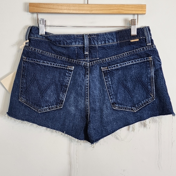 NWT Mother Superior The Dodger 100% Cotton Fray Blue Denim Jean Short SZ 27 - Picture 7 of 7